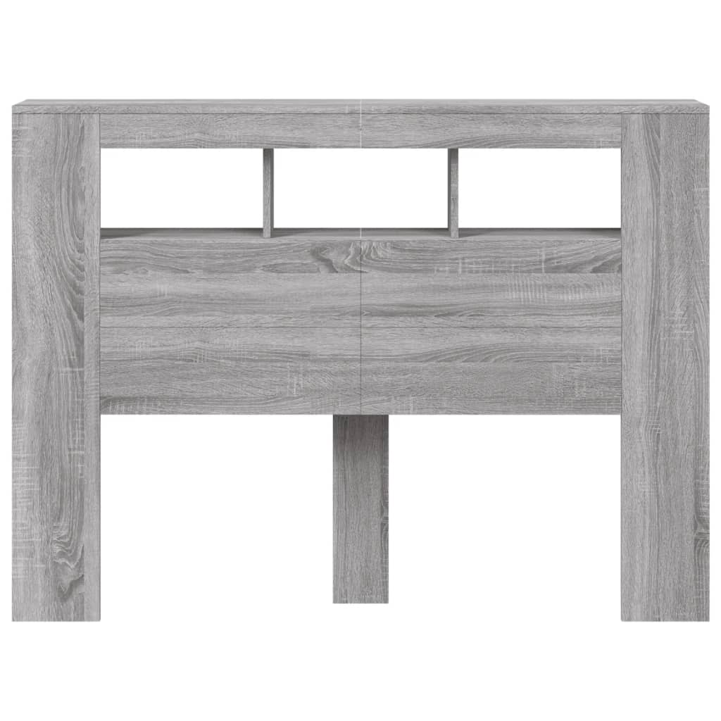 vidaXL LED Headboard Grey Sonoma 140x18,5x103,5 cm Engineered Wood