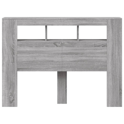 vidaXL LED Headboard Grey Sonoma 140x18,5x103,5 cm Engineered Wood