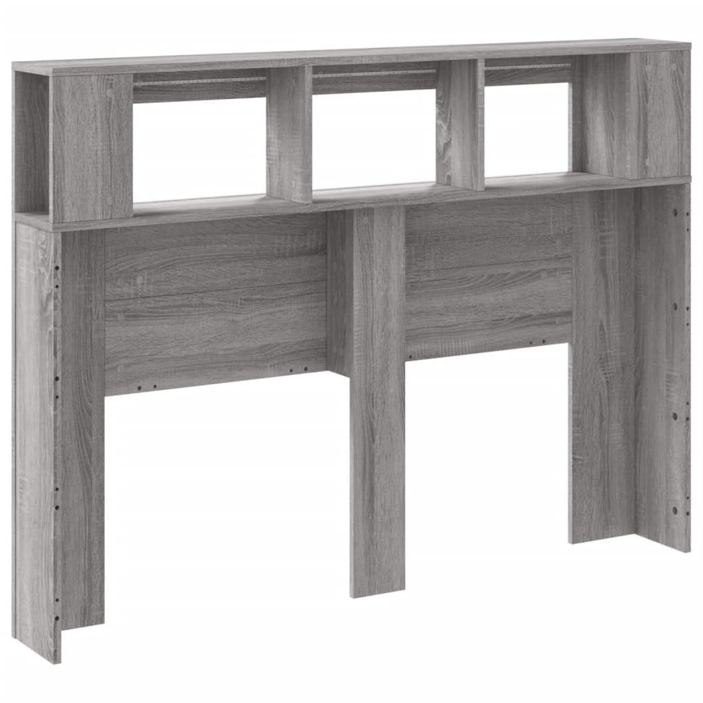 vidaXL LED Headboard Grey Sonoma 140x18,5x103,5 cm Engineered Wood