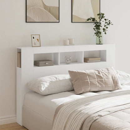 vidaXL LED Headboard White 160x18,5x103,5 cm Engineered Wood