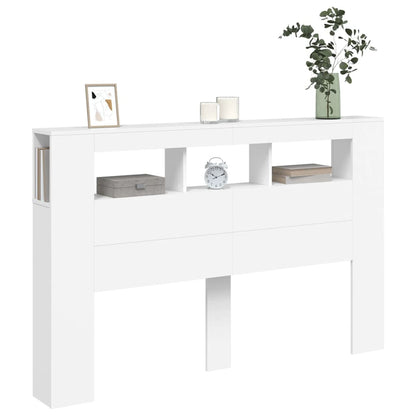 vidaXL LED Headboard White 160x18,5x103,5 cm Engineered Wood