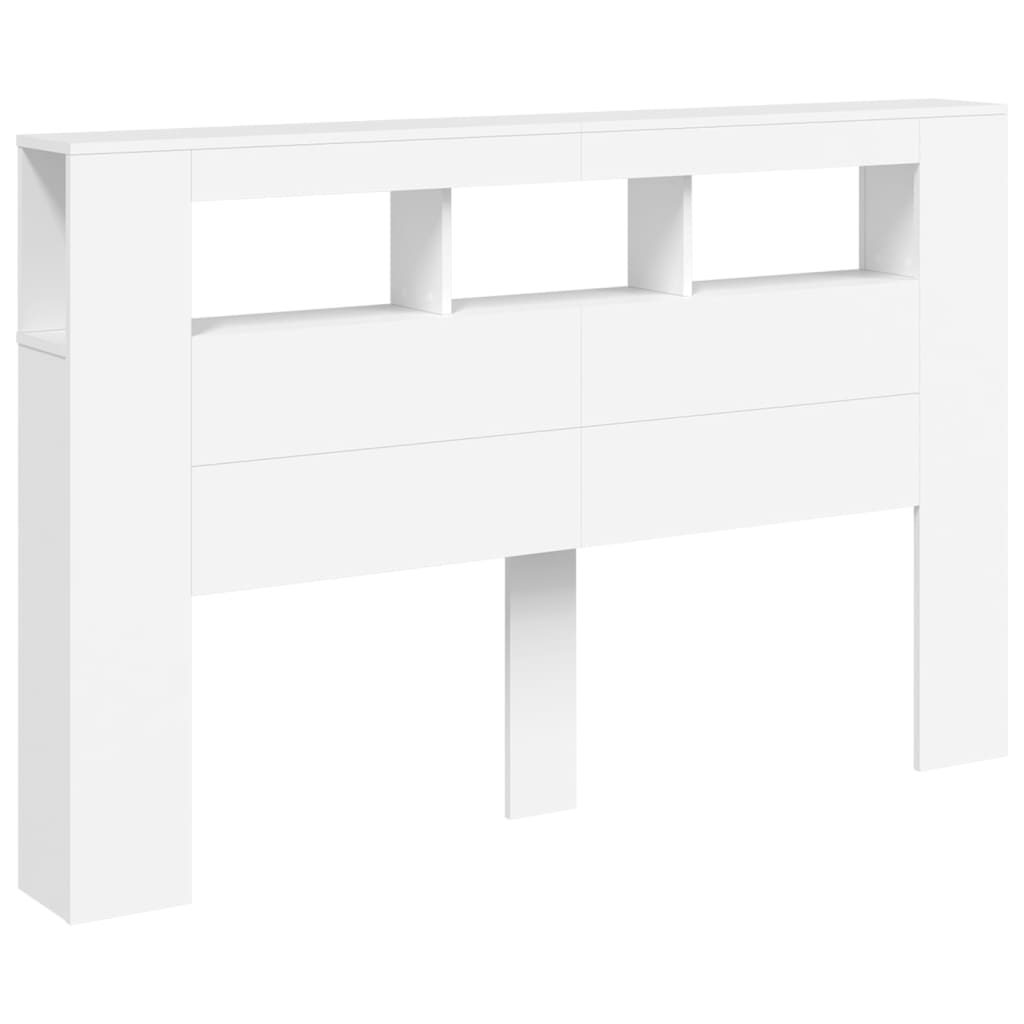vidaXL LED Headboard White 160x18,5x103,5 cm Engineered Wood