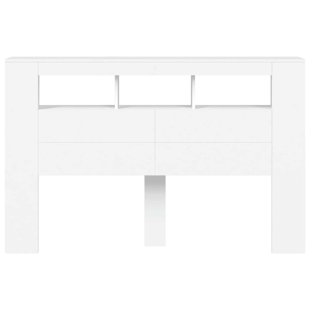 vidaXL LED Headboard White 160x18,5x103,5 cm Engineered Wood