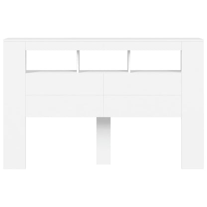 vidaXL LED Headboard White 160x18,5x103,5 cm Engineered Wood