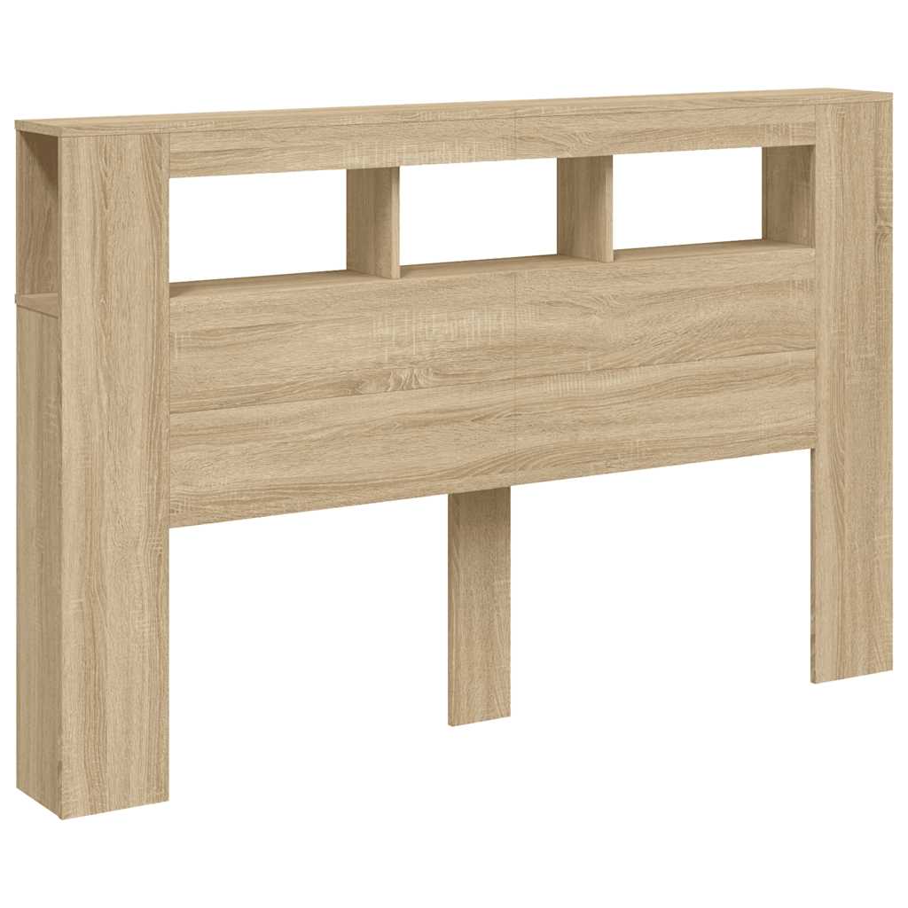 vidaXL LED Headboard Sonoma Oak 160x18,5x103,5 cm Engineered Wood