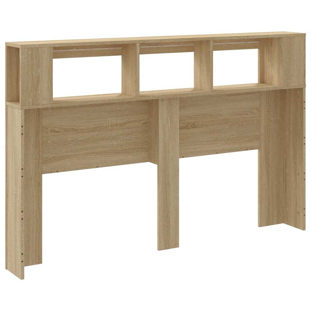 vidaXL LED Headboard Sonoma Oak 160x18,5x103,5 cm Engineered Wood
