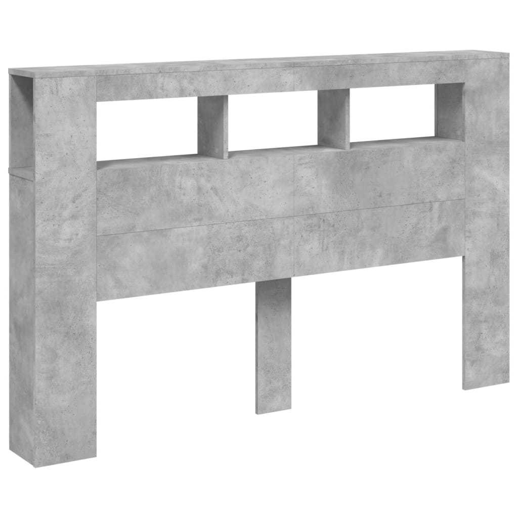 vidaXL LED Headboard Concrete Grey 160x18,5x103,5 cm Engineered Wood