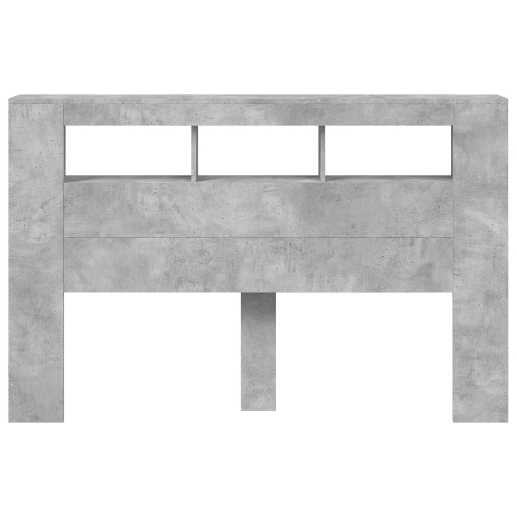 vidaXL LED Headboard Concrete Grey 160x18,5x103,5 cm Engineered Wood