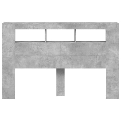 vidaXL LED Headboard Concrete Grey 160x18,5x103,5 cm Engineered Wood