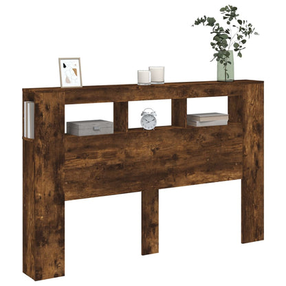 vidaXL LED Headboard Smoked Oak 160x18,5x103,5 cm Engineered Wood