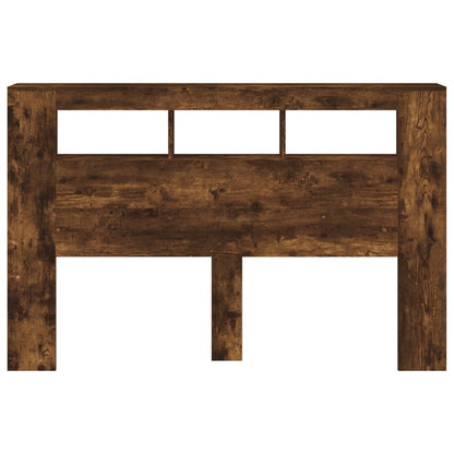 vidaXL LED Headboard Smoked Oak 160x18.5x103.5 cm Engineered Wood