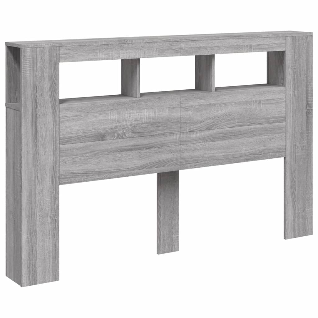vidaXL LED Headboard Grey Sonoma 160x18.5x103.5 cm Engineered Wood