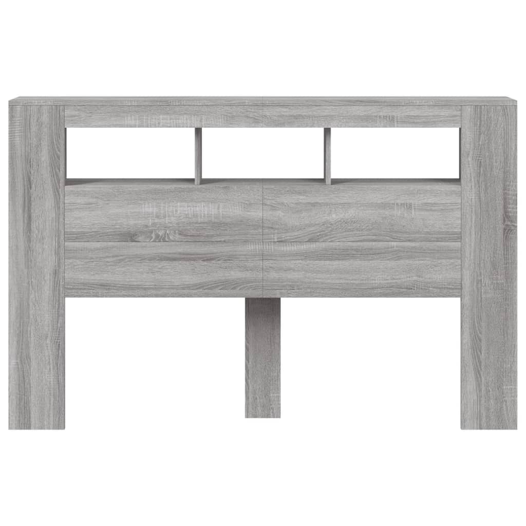 vidaXL LED Headboard Grey Sonoma 160x18.5x103.5 cm Engineered Wood