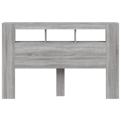 vidaXL LED Headboard Grey Sonoma 160x18.5x103.5 cm Engineered Wood