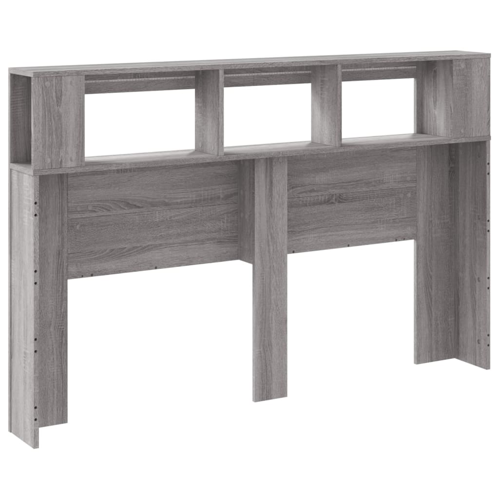vidaXL LED Headboard Grey Sonoma 160x18,5x103,5 cm Engineered Wood
