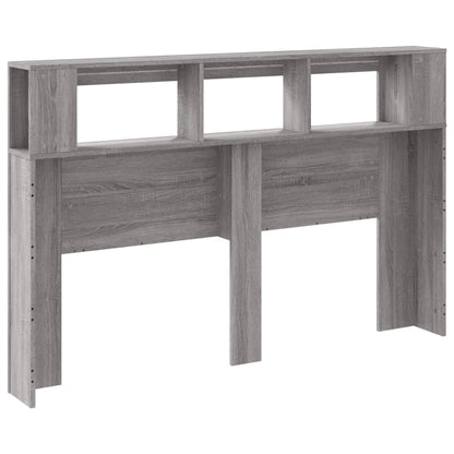 vidaXL LED Headboard Grey Sonoma 160x18,5x103,5 cm Engineered Wood