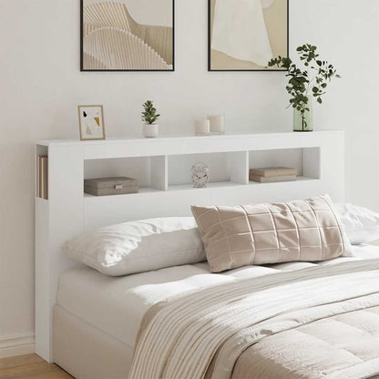 vidaXL LED Headboard White 180x18,5x103,5 cm Engineered Wood