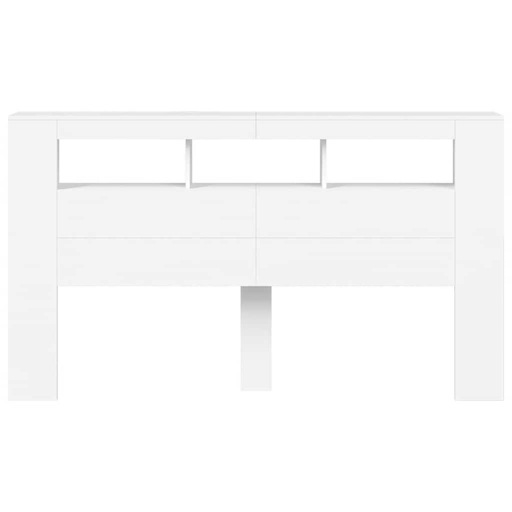 vidaXL LED Headboard White 180x18,5x103,5 cm Engineered Wood