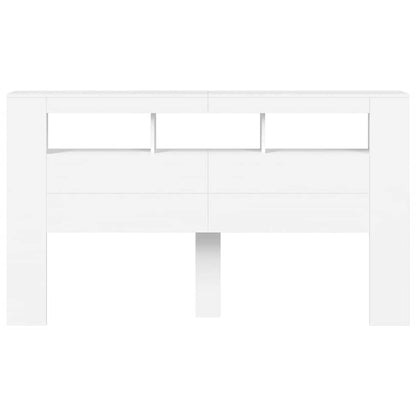 vidaXL LED Headboard White 180x18,5x103,5 cm Engineered Wood