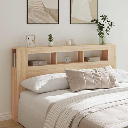 vidaXL LED Headboard Sonoma Oak 180x18,5x103,5 cm Engineered Wood
