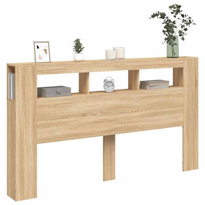 vidaXL LED Headboard Sonoma Oak 180x18,5x103,5 cm Engineered Wood