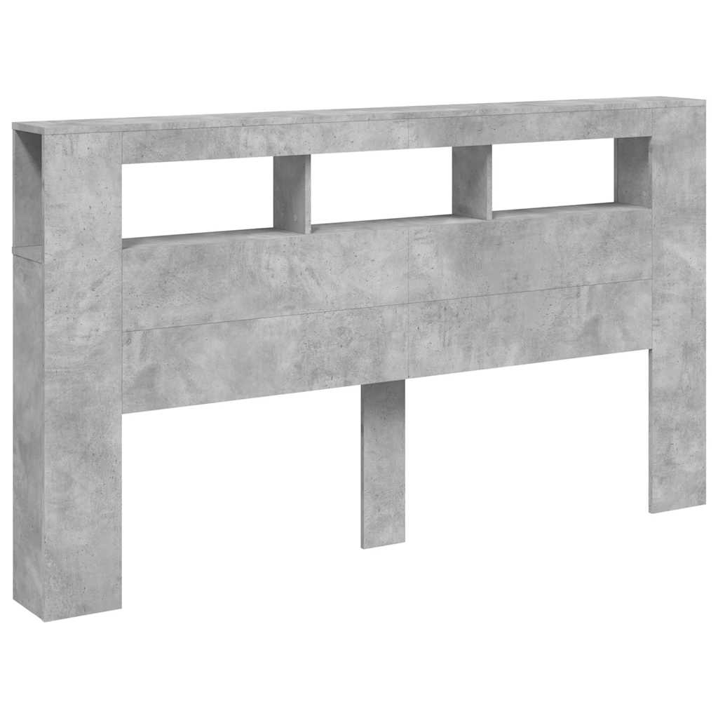 vidaXL LED Headboard Concrete Grey 180x18,5x103,5 cm Engineered Wood