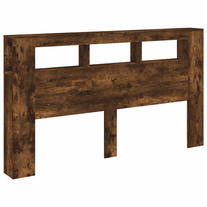 vidaXL LED Headboard Smoked Oak 180x18,5x103,5 cm Engineered Wood