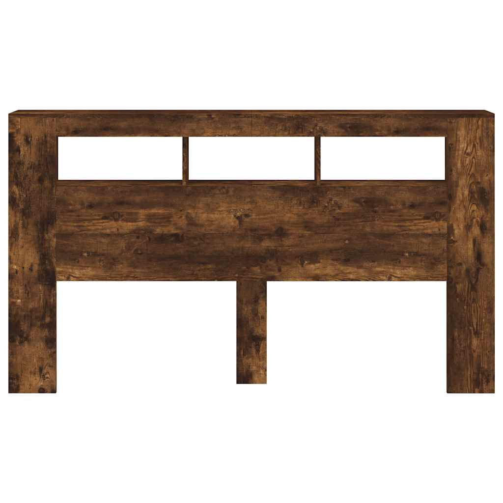 vidaXL LED Headboard Smoked Oak 180x18,5x103,5 cm Engineered Wood