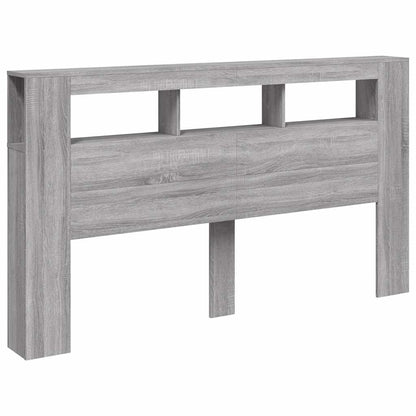 vidaXL LED Headboard Grey Sonoma 180x18,5x103,5 cm Engineered Wood