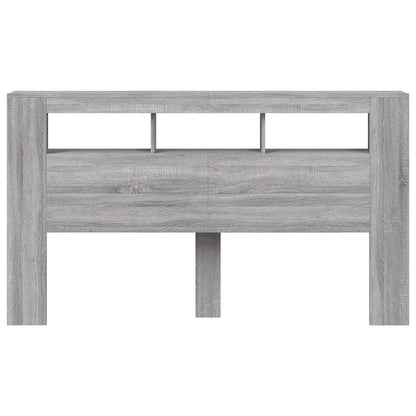 vidaXL LED Headboard Grey Sonoma 180x18,5x103,5 cm Engineered Wood