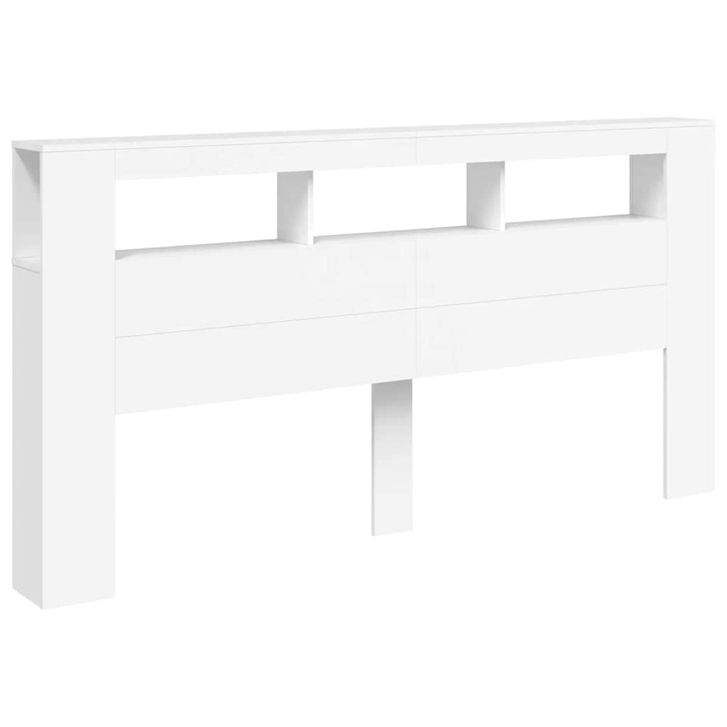 vidaXL LED Headboard White 200x18,5x103,5 cm Engineered Wood