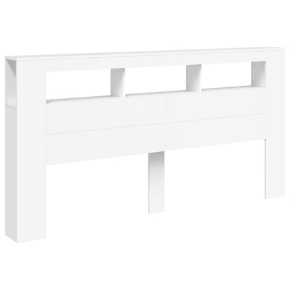 vidaXL LED Headboard White 200x18,5x103,5 cm Engineered Wood