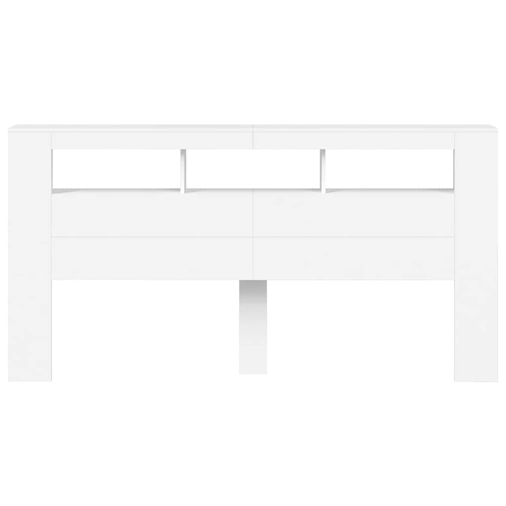 vidaXL LED Headboard White 200x18,5x103,5 cm Engineered Wood