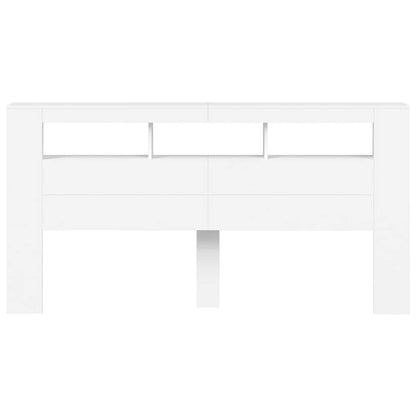 vidaXL LED Headboard White 200x18,5x103,5 cm Engineered Wood