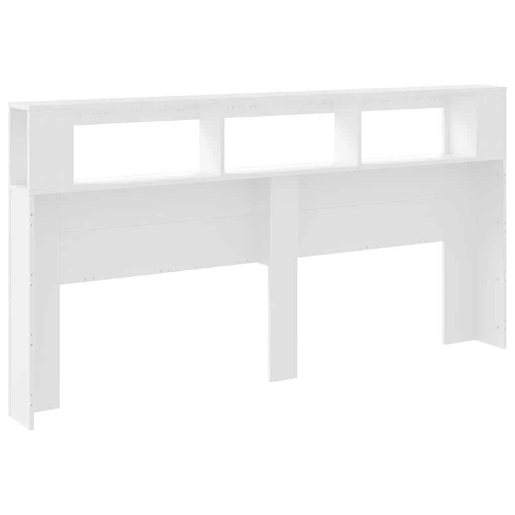 vidaXL LED Headboard White 200x18,5x103,5 cm Engineered Wood