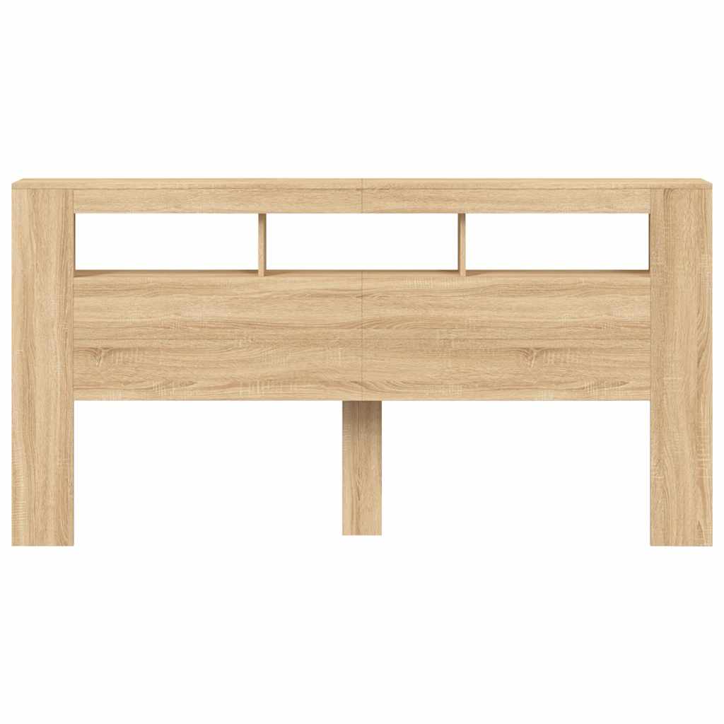 vidaXL LED Headboard Sonoma Oak 200x18,5x103,5 cm Engineered Wood