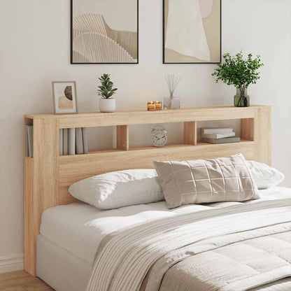 vidaXL LED Headboard Sonoma Oak 200x18,5x103,5 cm Engineered Wood