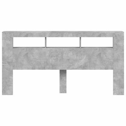 vidaXL LED Headboard Concrete Grey 200x18,5x103,5 cm Engineered Wood