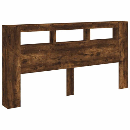 vidaXL LED Headboard Smoked Oak 200x18,5x103,5 cm Engineered Wood