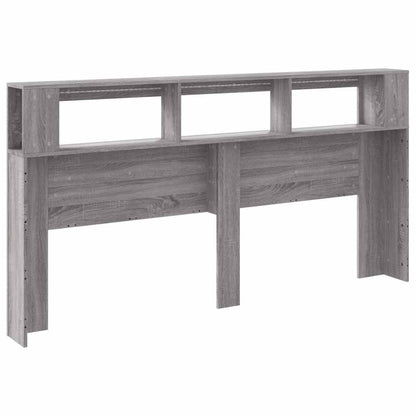 vidaXL LED Headboard Grey Sonoma 200x18,5x103,5 cm Engineered Wood