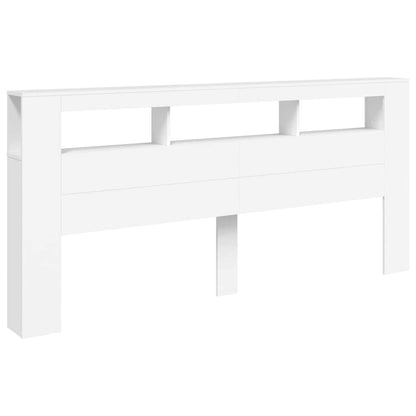 vidaXL LED Headboard White 220x18,5x103,5 cm Engineered Wood