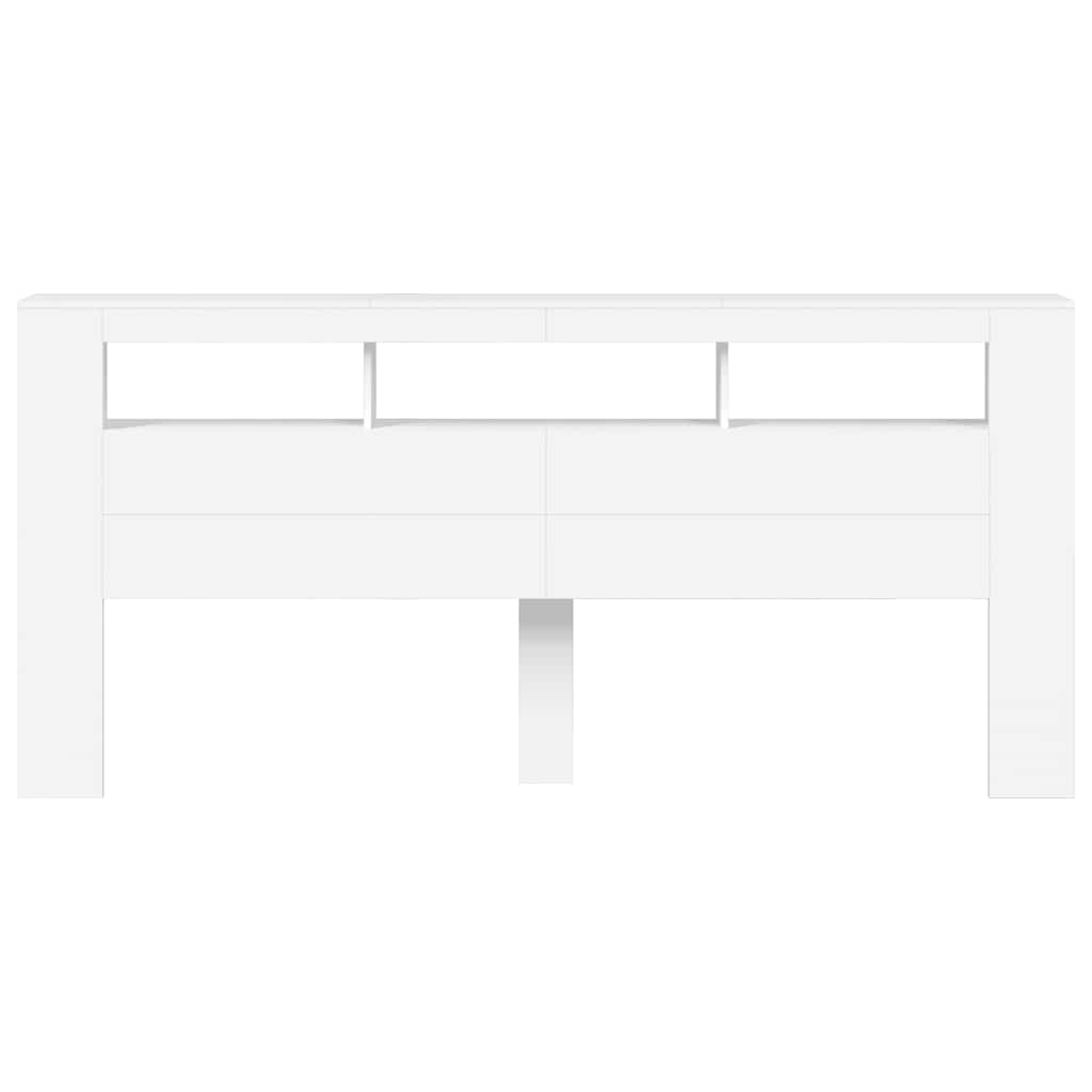 vidaXL LED Headboard White 220x18,5x103,5 cm Engineered Wood