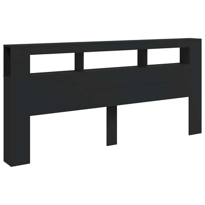 vidaXL LED Headboard Black 220x18,5x103,5 cm Engineered Wood
