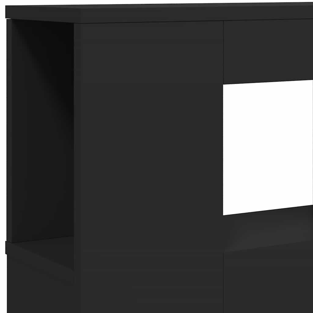 vidaXL LED Headboard Black 220x18,5x103,5 cm Engineered Wood