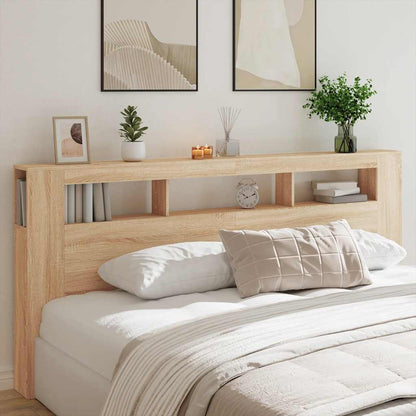 vidaXL LED Headboard Sonoma Oak 220x18,5x103,5 cm Engineered Wood