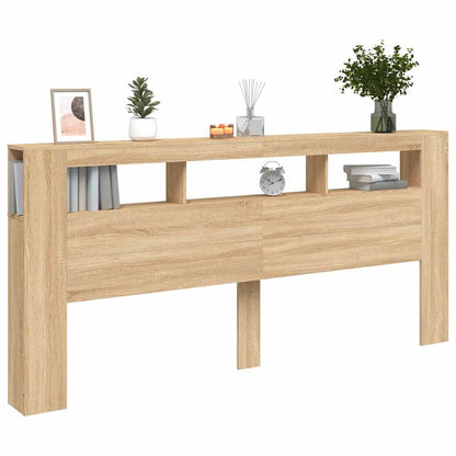 vidaXL LED Headboard Sonoma Oak 220x18,5x103,5 cm Engineered Wood