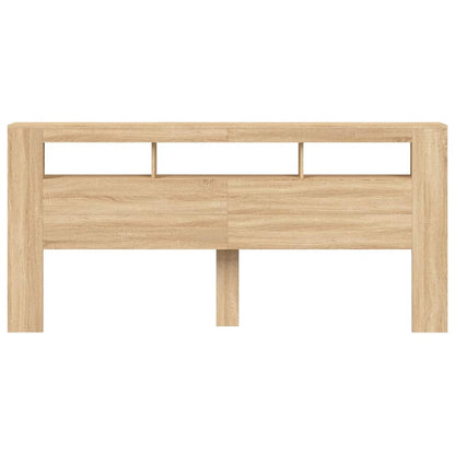 vidaXL LED Headboard Sonoma Oak 220x18,5x103,5 cm Engineered Wood