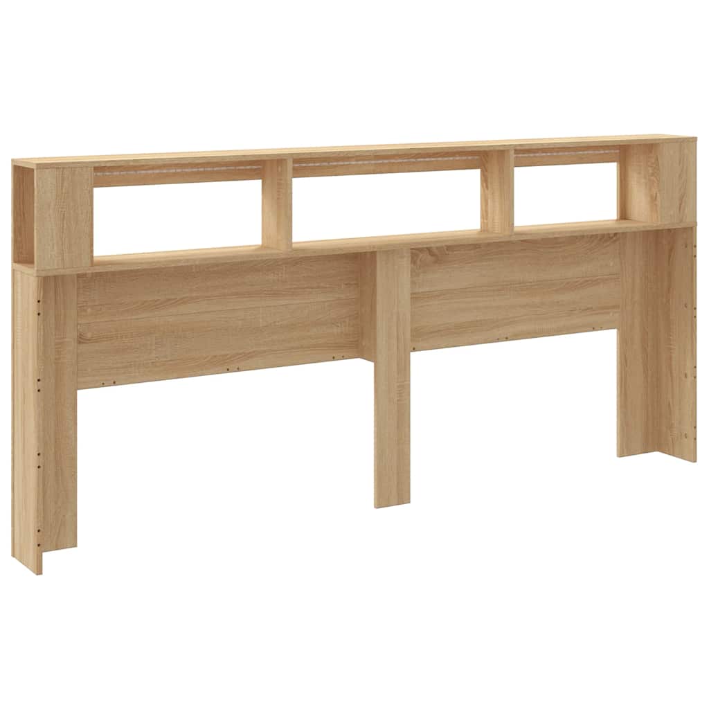 vidaXL LED Headboard Sonoma Oak 220x18,5x103,5 cm Engineered Wood