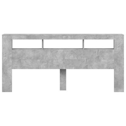 vidaXL LED Headboard Concrete Grey 220x18,5x103,5 cm Engineered Wood