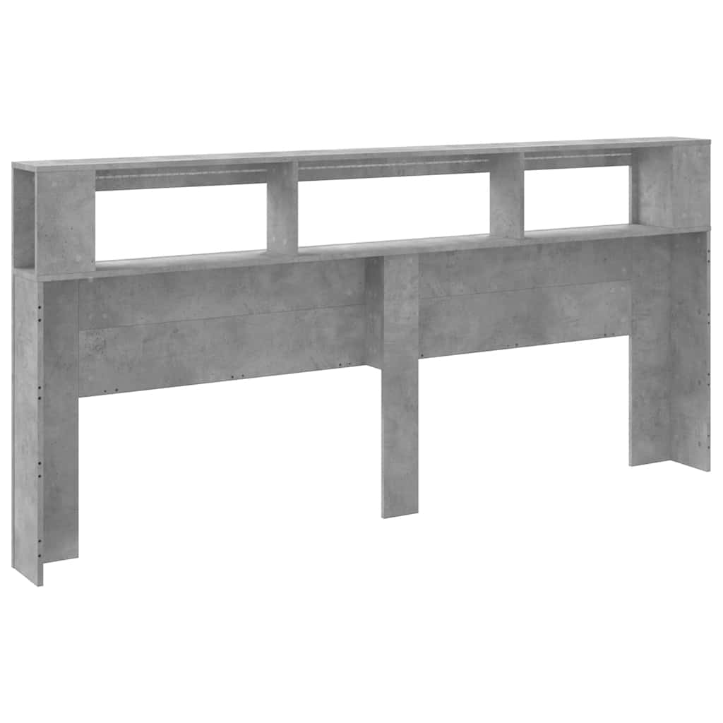 vidaXL LED Headboard Concrete Grey 220x18,5x103,5 cm Engineered Wood